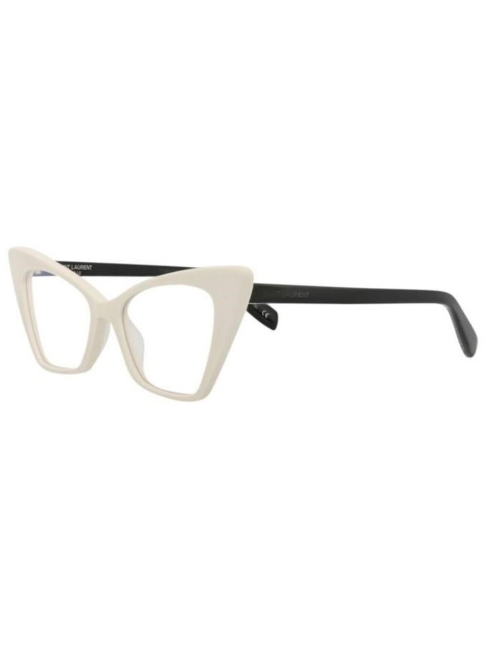 New Saint Laurent Womens Cat Eye Ivory Black Transparent Fashion Designer Eyegla
